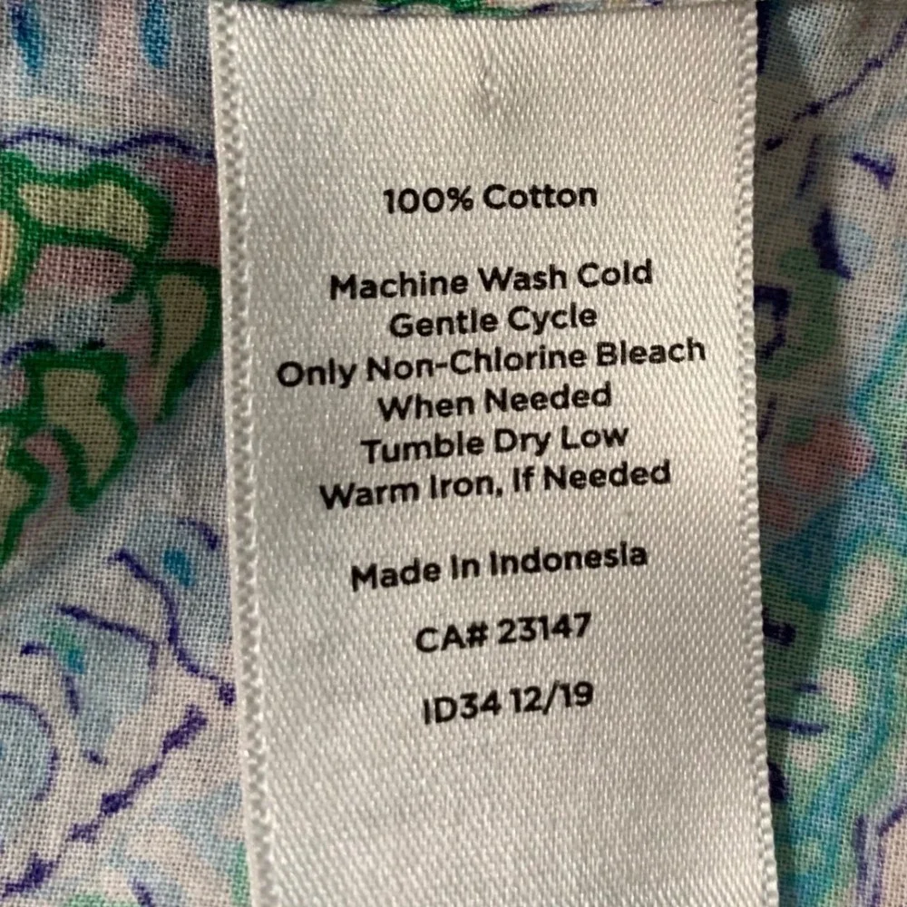 Talbots Plus Button Down Shirt 1X Multi Color Paisley Floral Cotton Long Sleeve